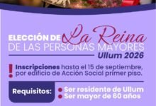 La Municipalidad de Ullum invita a participar en la Elección de la Reina de las Personas Mayores, edición 2026